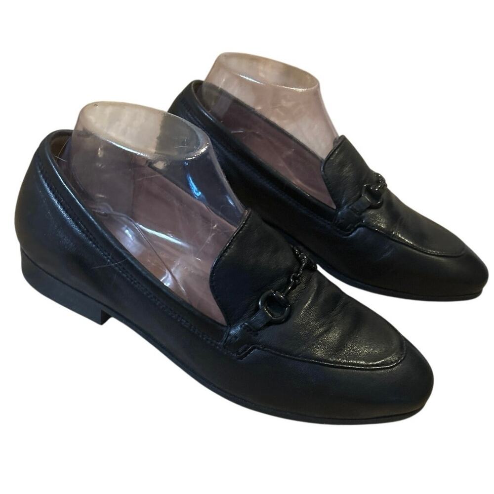 Johnston & Murphy Black Leather Bit Loafers